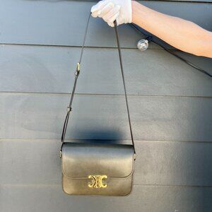 CELINE TRIOMPHE CALFSKIN GOLDEN KHAKI BAG